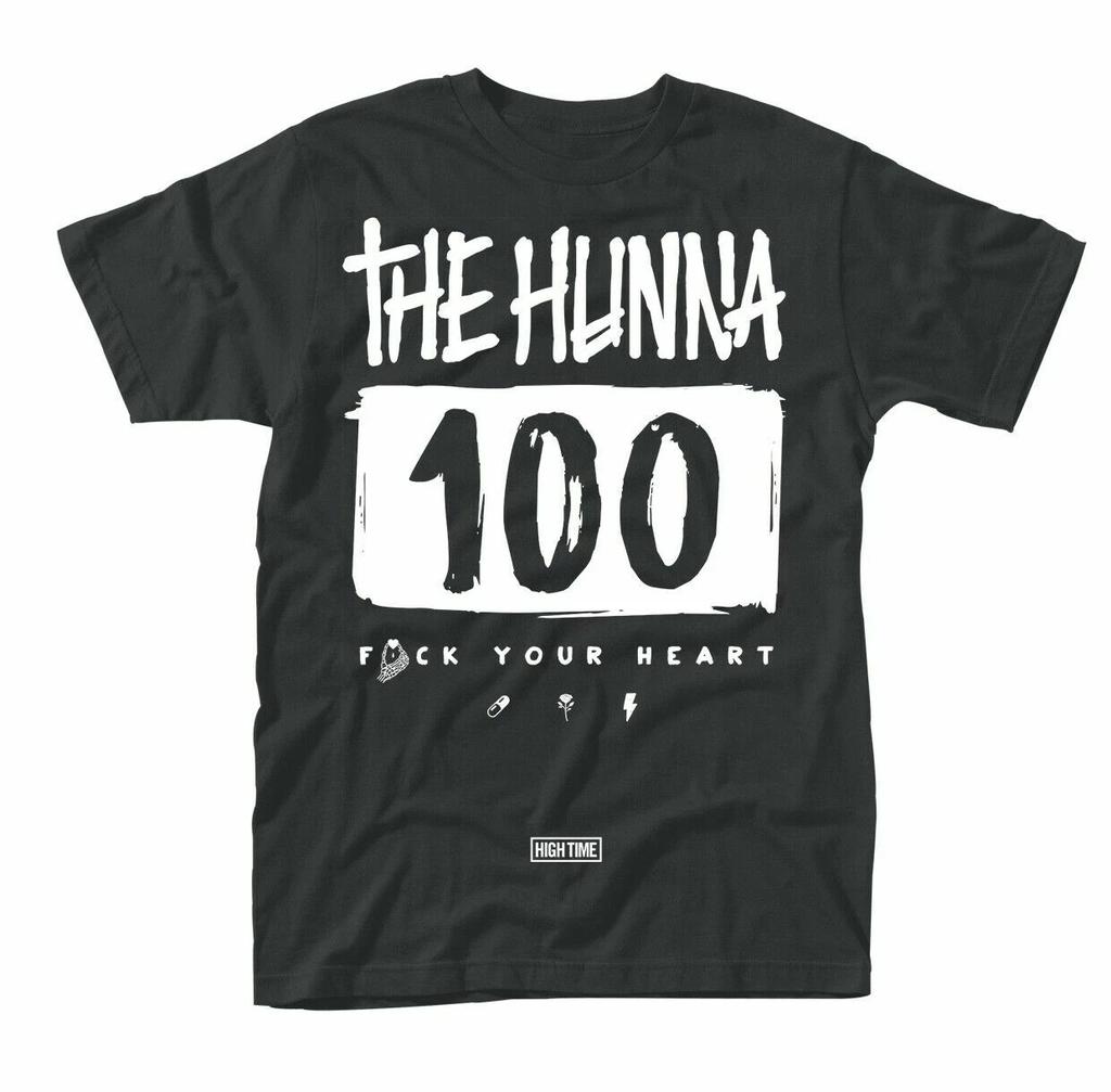 Officially licensed The Hunna 100 Logo Mens Black 100% Cotton T-shirt Mens Tees Top The Hunna Classic Tee