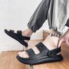 Thick Platform Cloud Sandal Men Fashion Buckle Soft Sole Pillow Slides Sandals Summer Beach Non-Slip Sandal