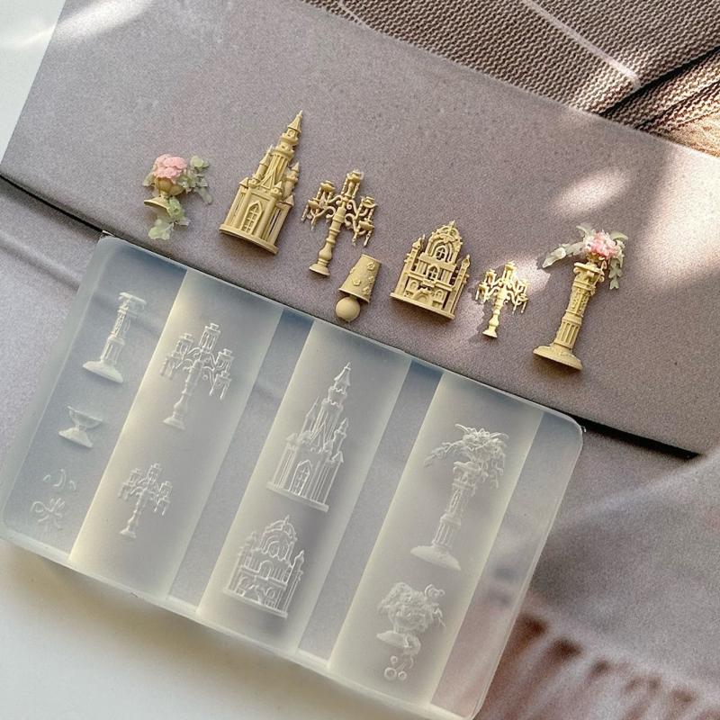 3D Силиконовый Молд для Ногтей Цветок Бант Бабочка Шаблоны для Ногтей Прозрачный Молд DIY Декор для Ногтей Штамповочные Пластины Инструменты для Маникюра