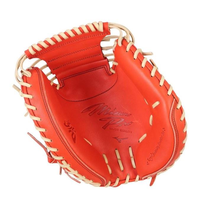 Mizuno Hard Baseball Glove Catcher's Mitt MizunoPro Kakebi M-R Type 1AJCH33010 5280 (Flash Orange)