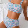 2025 Floral Print Spaghetti Strap Bikini Set - European & American Style