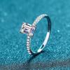 2ct Moissanite Diamond Ring for Women Sparkly Halo Wedding Promise Band Platinum Plated 925 Silver