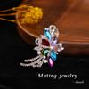 High-End Light Luxury Women's Brooch with Colorful Diamonds - Dual-Use Scarf Buckle and Coat Pin Accessory