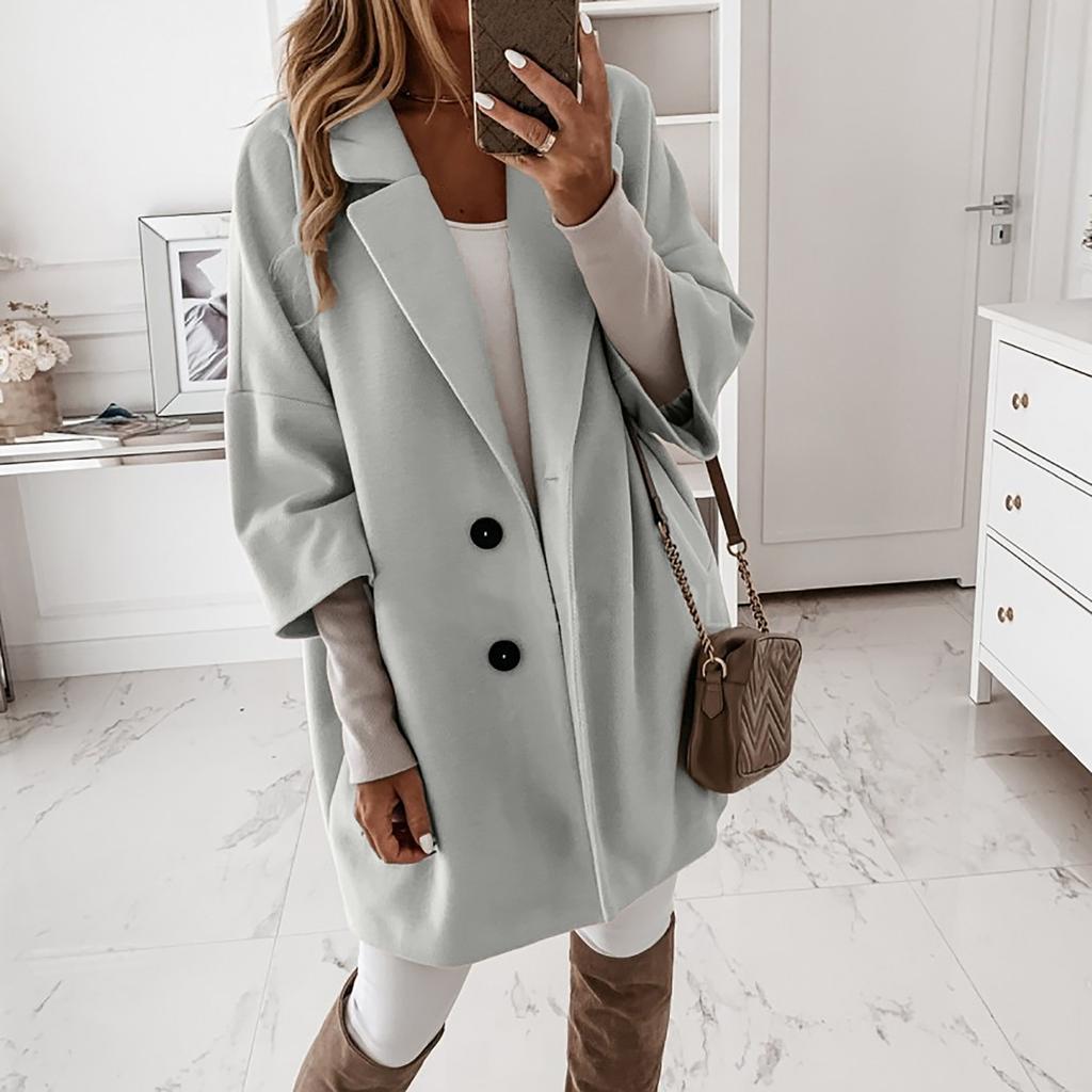 Женское элегантное смешанное пальто из искусственной шерсти, тонкое женское длинное пальто, верхняя одежда, куртка