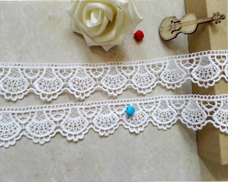Водорастворимая кружевная тесьма шириной 4 см для вышивки DIY на одежде и подоле юбки