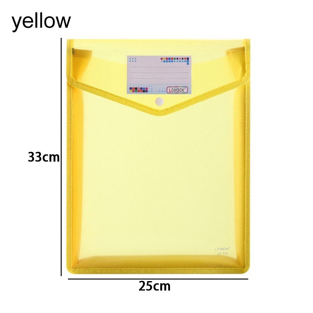 Large Capacity Waterproof PVC Bag Envelope Folder A4 File Folders Document Bag File Organizer