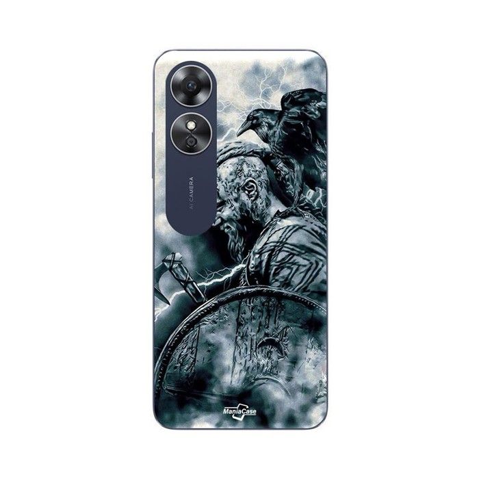 Coque de téléphone - MANIACASE - Oppo A17 - Silicone TPU - Noir - Style viking