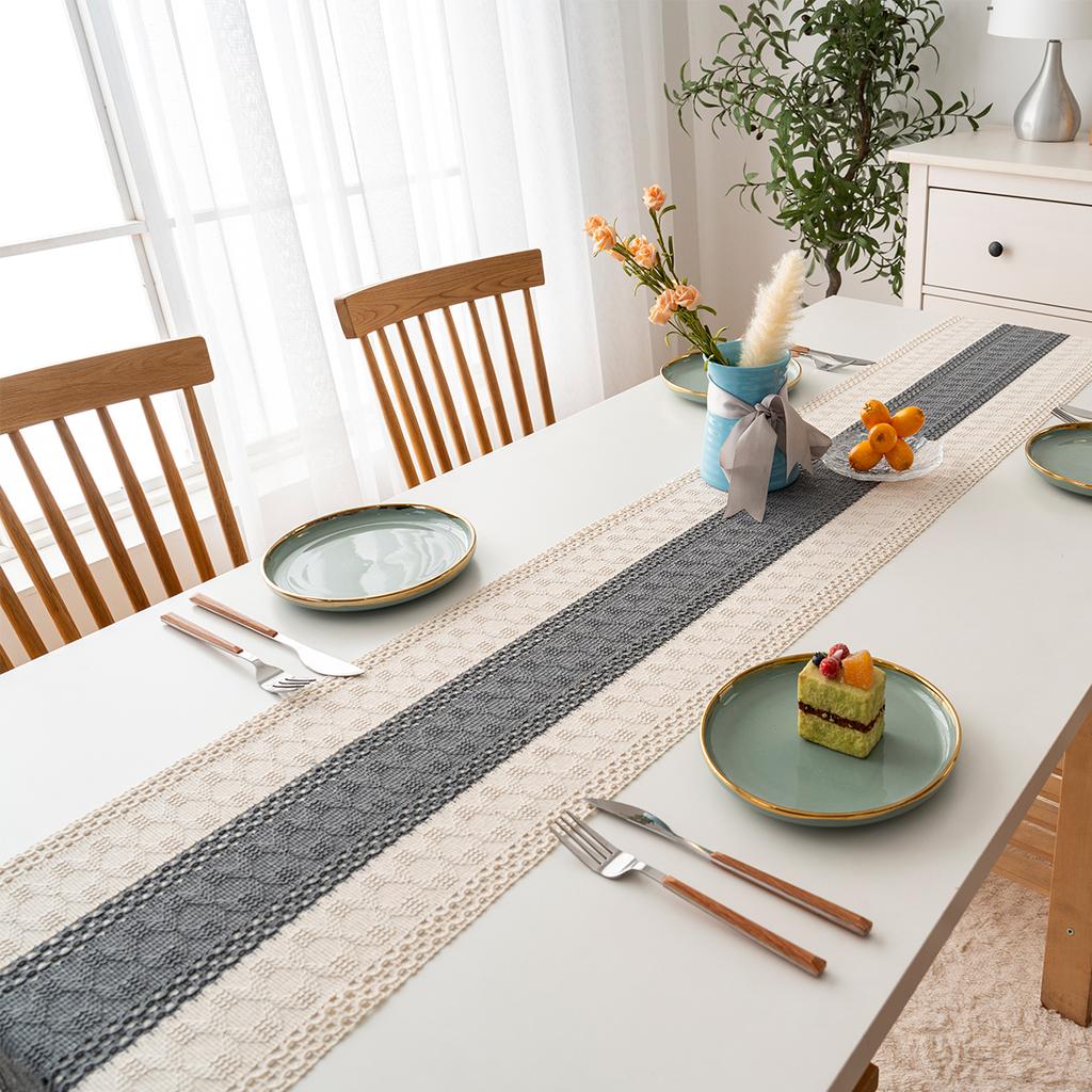 Богемный Рустикальный Свадебный Декор Скатерть из Хлопка и Льна для Свадебного Ужина или Девичника