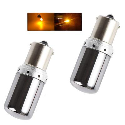 Futwod S25 LED, Одноконтактный, Поворотник, Скрытый цоколь, Защита от гипервспышек, Янтарный 1156, BAU15S, PY21W,