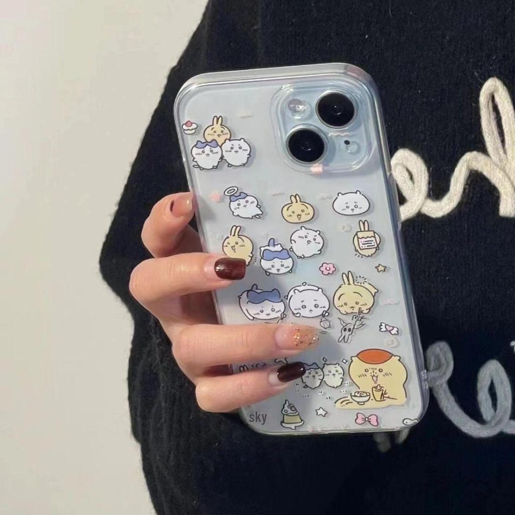 Kawaii Play Soft Shell Transparent Mobile Phone Case for Apple 15/14 ProMax, XR, 13, 11 - Anti-drop Design with Large Camera Cutout.