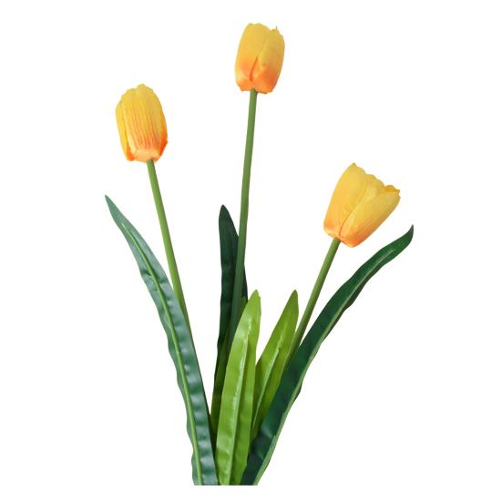 Искусственные Цветы 3-главный Шелковый Букет Тюльпанов с Гибким Железным Стеблем Искусственная Цветочная Композиция Свадебные Украшения Реквизит для Фотосъемки
