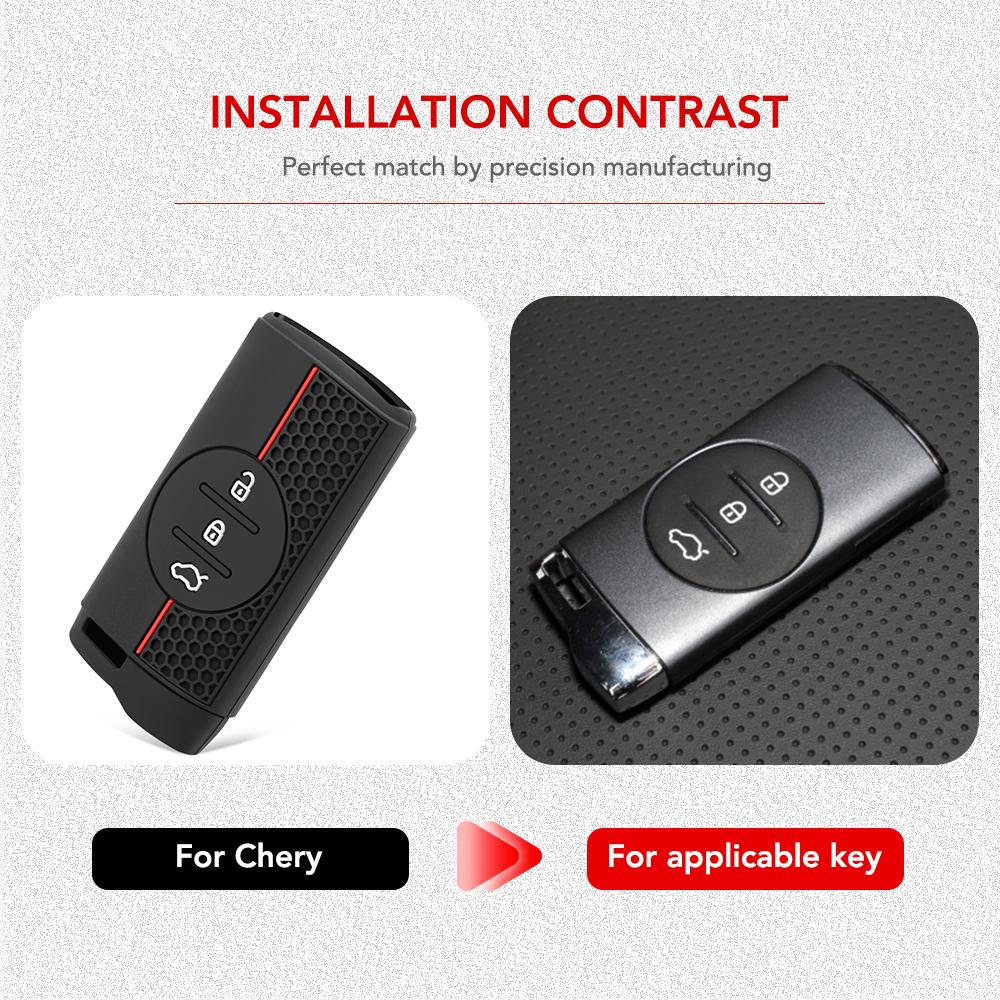 Чехол для ключа автомобиля с 3 кнопками и дистанционным управлением для Chery Tiggo 8 Arrizo 5 Pro Gx 5x eQ7 Chery Tiggo 7 Pro exeed 2020 2021 Аксессуары