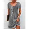 Women's Summer Loose Round Neck Ethnic Style Printed Pullover Casual Dresses