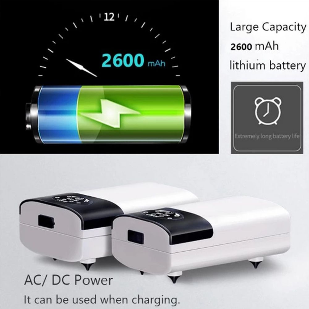 Operate Bubbler Aquarium Air Pump Fish Tank Oxygen Pump USB Charging Rechargeable Lithium Battery