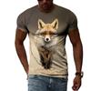 Fashion Personality Fox Graphic T Shirts Summer Men Casual Animal Pattern Printing T-shirt Hip Hop Harajuku Style T-shirt Top