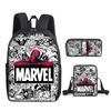 Student Deadpool 3pcs School Bag Backpack Lunch Bags Pencil Case Kids Gifts