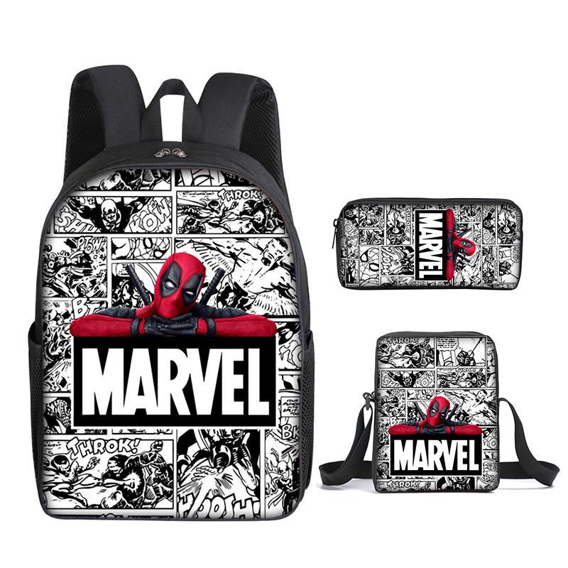 Student Deadpool 3pcs School Bag Backpack Lunch Bags Pencil Case Kids Gifts