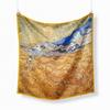 Famous Oil Painting Twill 100% Silk Scarf Fashion Bandana Women Scarf Wraps 53cm Square Scarves Hijab Head Scarf Neckerchief