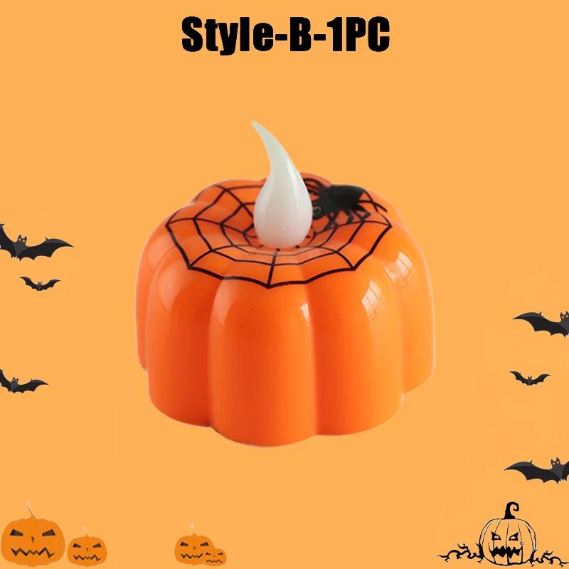 Halloween Pumpkin Light LED Candlestick Lamp Ornaments Props Happy Halloween Party Props Pumpkin Candle Light Home Decoration