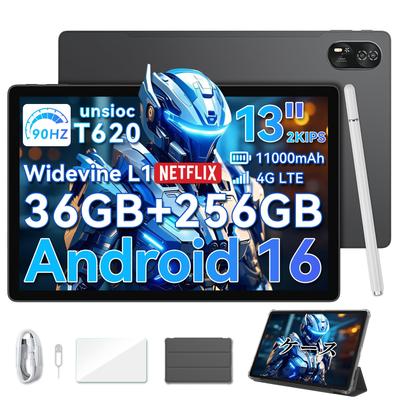 Android 2K 90 Гц Большой Blackview MEGA8 TF-карта 11000 мАч Быстрая зарядка T620 4G LTE 5G Поддержка Widevine L1 [3-летняя гарантия, 16, 13-дюймовый, Экран] Планшет,