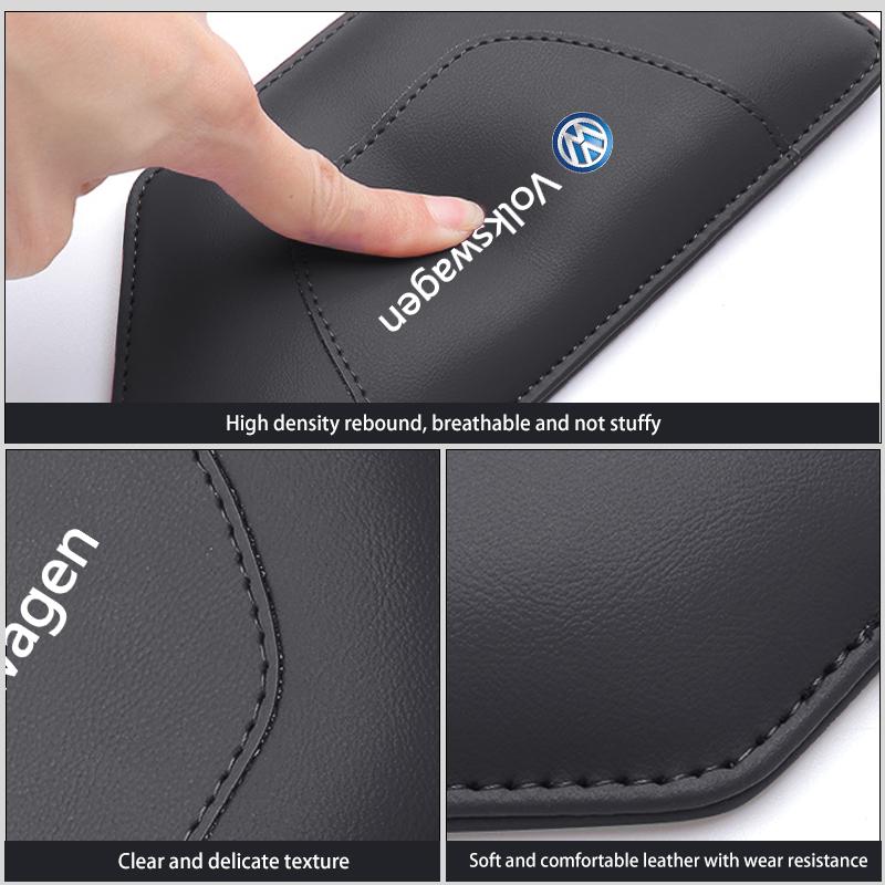 RUN1 Car Leather Knee Pad Leg Pad Hand Inside Armrest Leg Pad For Volkswagen VW Passat Golf 4 5 6 Tiguan Polo Scirocco Jetta CC