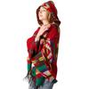 Women's Fashion Autumn and Winter Warm Toggle Closure Pashmina Ethnic Style Hooded Cape Bohemian Style Shawl