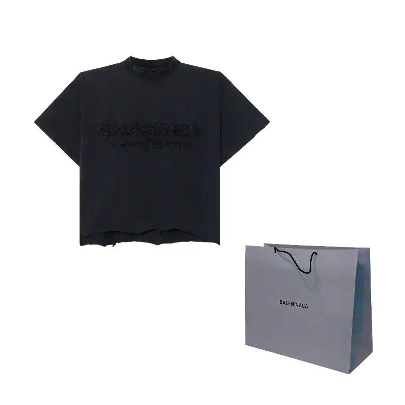 Balenciaga Футболка SS25 Обычный крой Унисекс Черный 783399TSVA21041