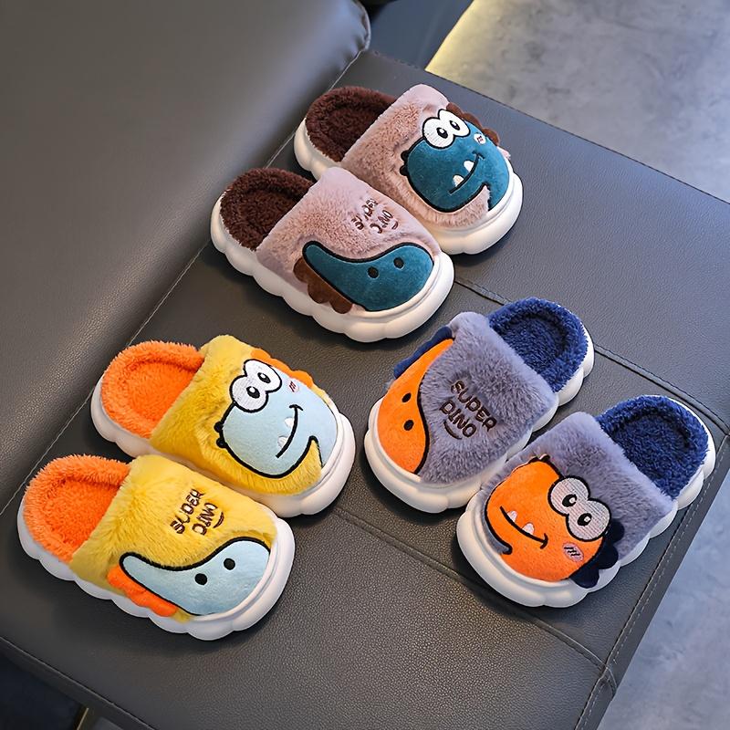 Dinosaur Slippers Cute Cartoon Dinosaur Design Winter Home Warm Shoes