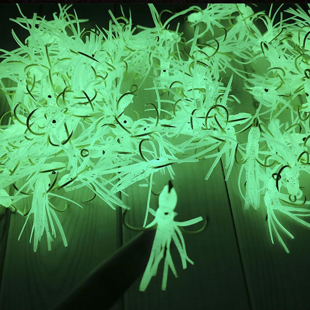 6 шт./кор. светящийся крючок для ловли кальмаров без бородок, имитация морской рыбалки, наживка для кальмаров, рыболовные снасти, аксессуары