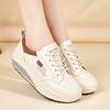 Женские кроссовки с увеличением роста Белые кожаные на платформе Повседневные Простые Толстая подошва Обувь для студентов