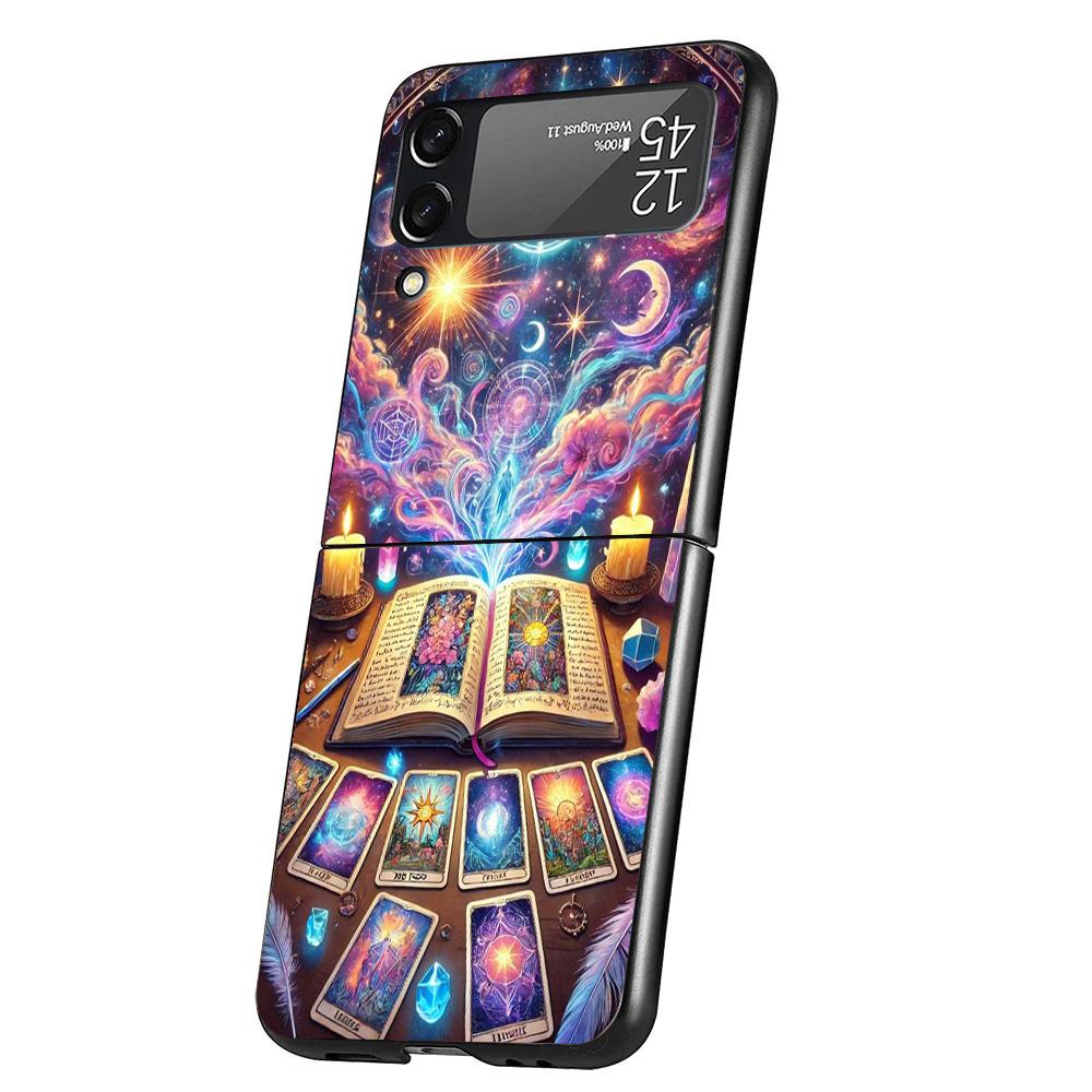 Witch Tarot Card Cover Phone Case For Samsung Galaxy Z Flip 7 6 5 4 3 5G Flip7 Flip6 Flip5 Flip4 Flip3 Black Fundas Shell