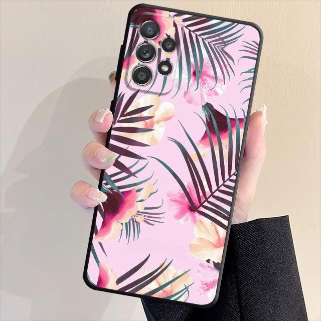 Красивый чехол для телефона с цветком кактуса и цветочным листом для Samsung Galaxy A72 A71 A31 A51 A33 A22 A13 A21s A23 A52 A53 A32