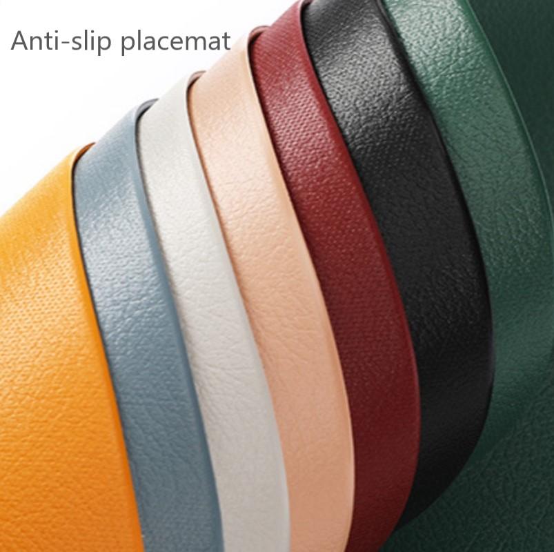 1/4/6 Sets Black Table Placemats and Coasters Oval Shaped Table Mats Pad Kitchen Accessories Place Mat for Indoor Outdoor