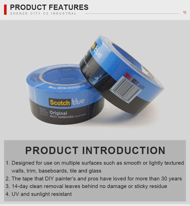 3M2090 Синяя малярная лента: Термостойкий, не оставляет следов, идеально подходит для окраски распылением и 3D-печати.