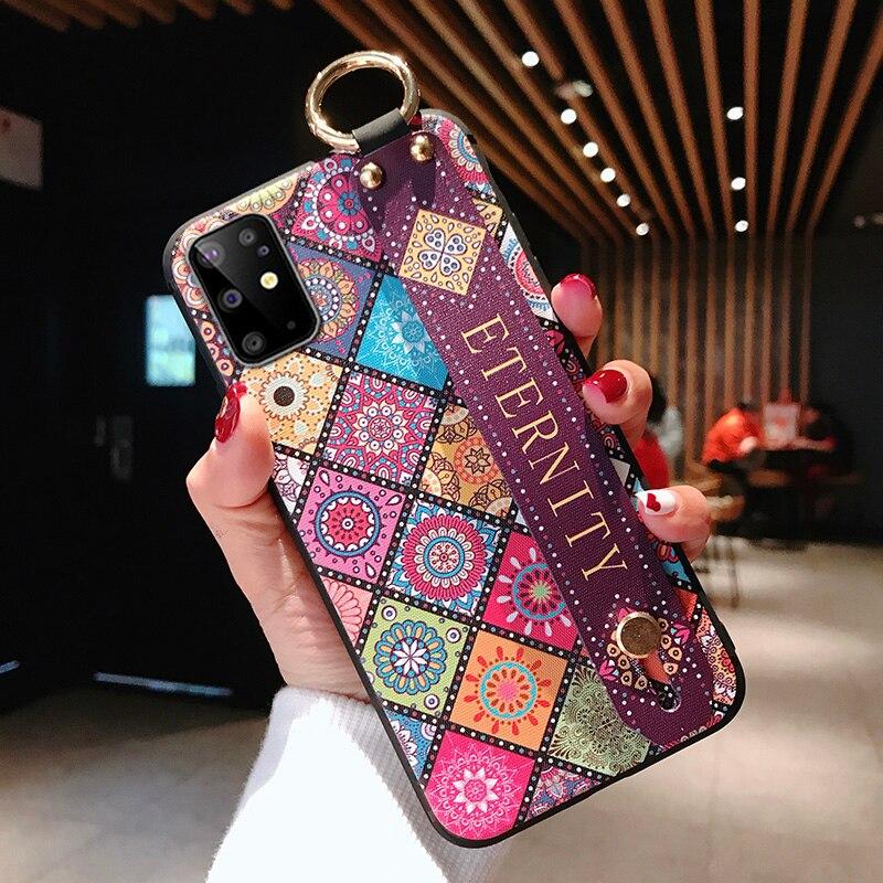 Case For Samsung Galaxy S8 S9 S10 S20 FE Plus A51 A10 A20 21s 30s A40 A50 A70 A71 Note 20 Plus Phone Holder Wrist Strap Case