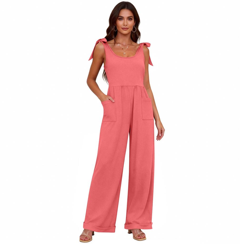 Женский повседневный комбинезон-брюки с цветочным принтом без рукавов