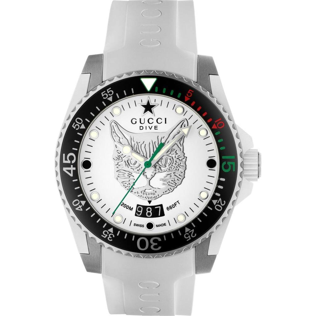 Gucci Dive YA136329 Белые мужские часы 40 мм