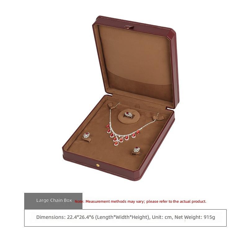 Wonderful Pack High-Grade Leather Hand-sewn Square Luxury Jewelry Packaging Box for Rings Necklaces Bracelets Watches Storage