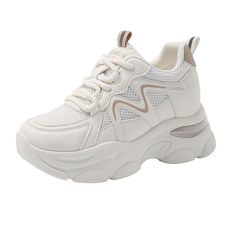 Мода Мода Платформа на воздушной подушке Спортивная обувь для женщин Сетчатые дышащие массивные кроссовки Женские Толстая подошва Противоскользящая Вулканизированная обувь