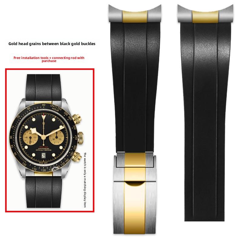 Высококачественный ремешок для часов 20 мм 21 мм 22 мм Для серий Tudor Biwan Black Bay M79230R M79363N Металлический изогнутый конец Порт Резиновый ремешок для часов