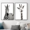 Black White Animal Giraffe Zebra Elephant Wall Art Canvas Painting Nordic Posters And Prints Wall Pictures For Living Room Decor