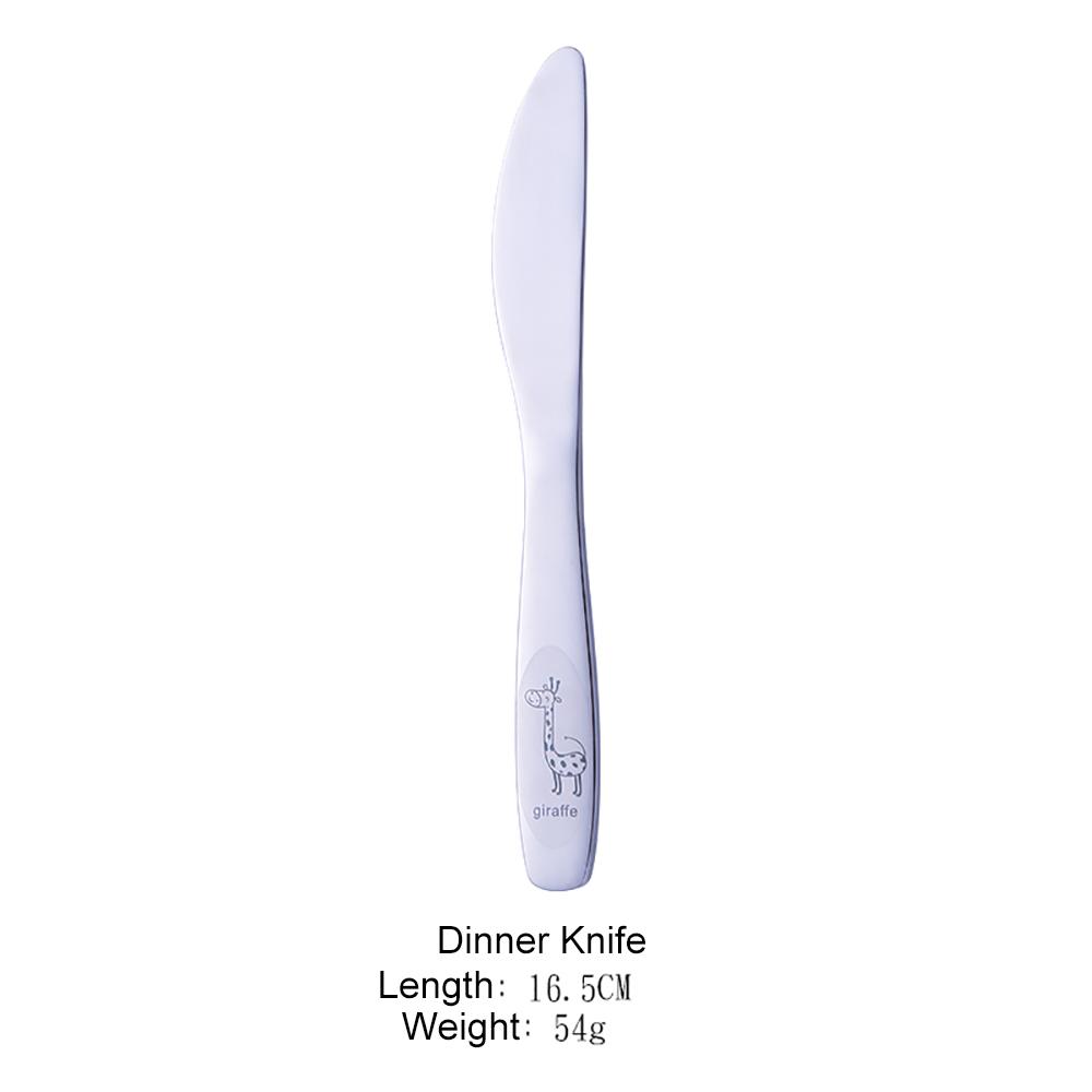 Детские столовые приборы, столовая посуда из нержавеющей стали с рисунком жирафа, детская вилка, нож, ложка, детские наборы столовых приборов из 4 предметов для домашней кухни
