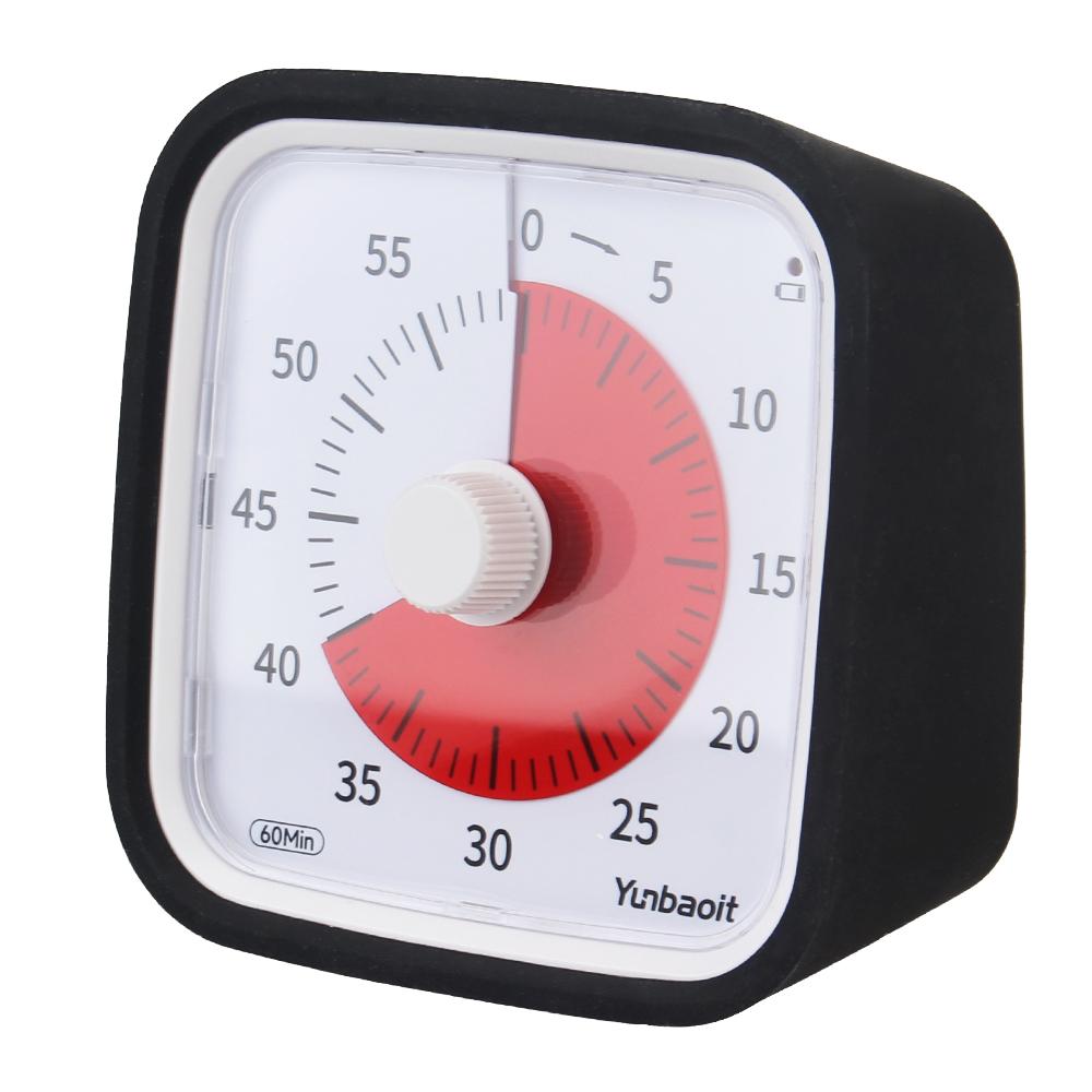 Таймер обратного отсчета Детский будильник Инструмент для управления временем с ночником и защитным чехлом Визуальный таймер на 60 минут Бесшумный режим