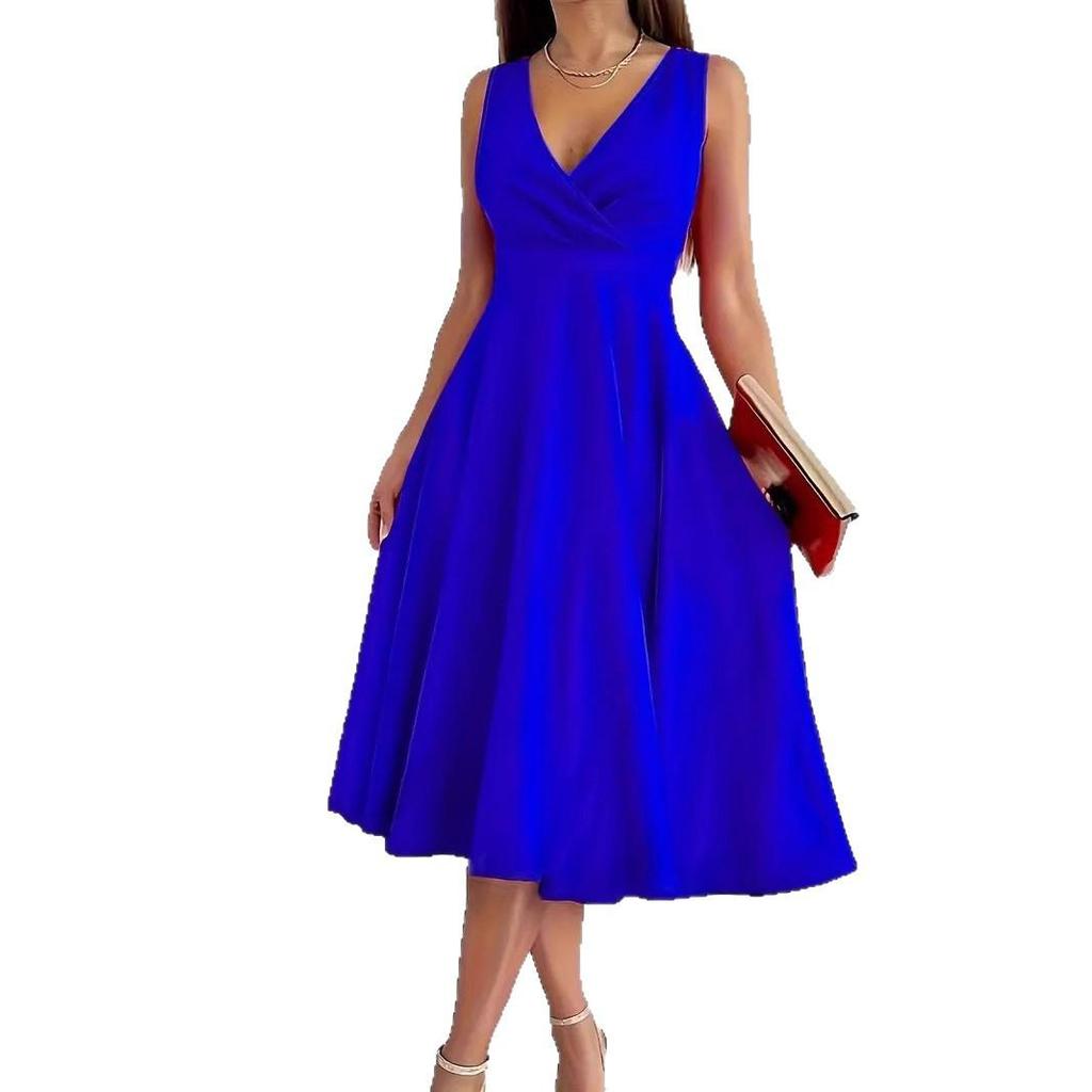 2025 Sleeveless V-Neck Vest Fashion Casual Evening Dress