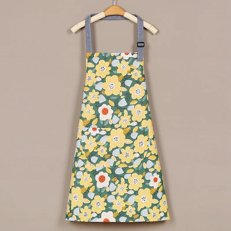 1 шт. фартуки модные хлопчатобумажные ткани водонепроницаемые утолщенные грязеотталкивающие кухонные фартуки и домашняя рабочая одежда садовая рабочая одежда