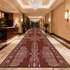 European Retro Brown Lint-free Long Runner Rug Luxury Non-slip Foldable Long Corridor Carpet Easy Clean Soft Passageway Foot Mat