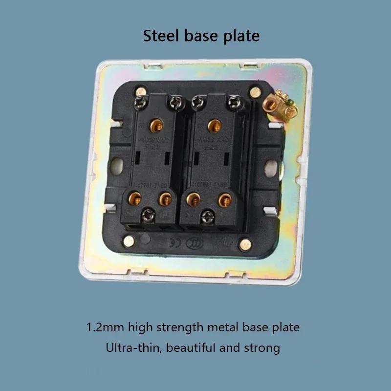Depoguye Высококачественный черный винтажный европейский выключатель лампы розетка из нержавеющей стали тумблерный переключатель универсальный настенный выключатель света