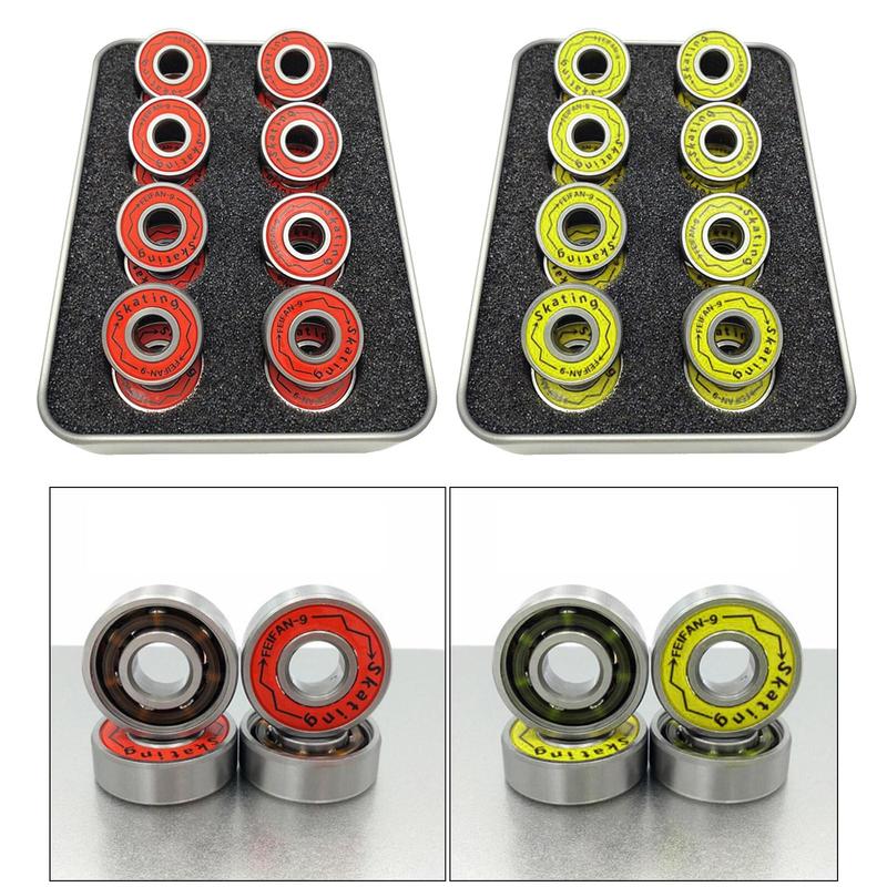 16x Skateboard Bearings Pro Bearings ABEC-9 Storage Box for Skate Board