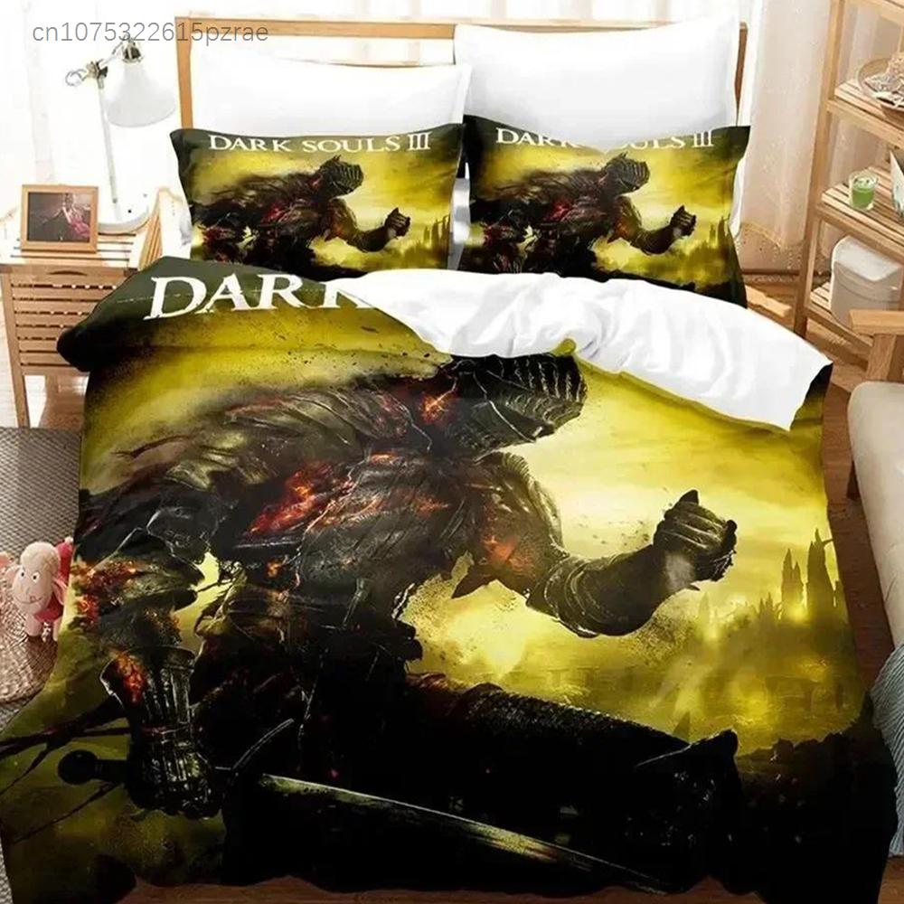 3D Print Game Dark Souls Bedding Set Duvet Cover Bed Set Quilt Cover Pillowcase Comforter King Queen Size Boys Adult Bedding Set