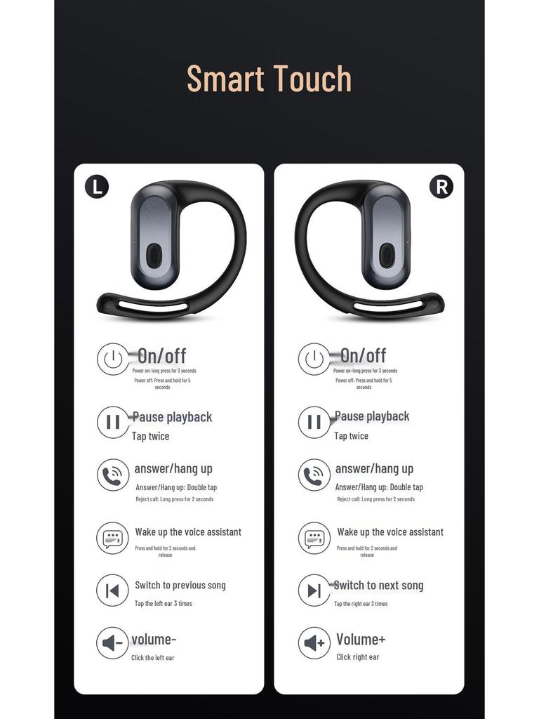 OWS Open-ear 6.0 Wireless Bluetooth Earphones with Ultra-long Battery Life and Noise Cancelling for Running Sports